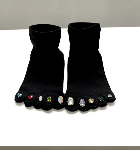 SAINT CHIC Socks SASS Rhinestone Tube Socks SAINT CHIC Socks SASS Rhinestone Tube Socks