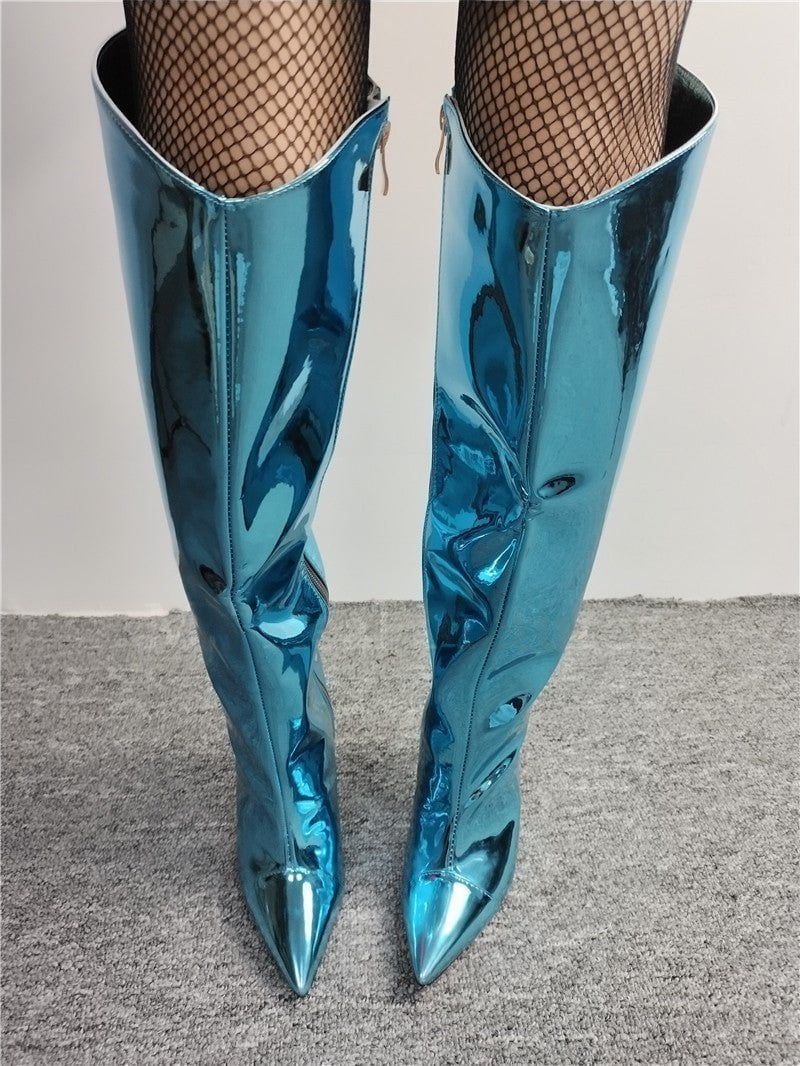 Shiny, Colorful Knee High Boots For the Win