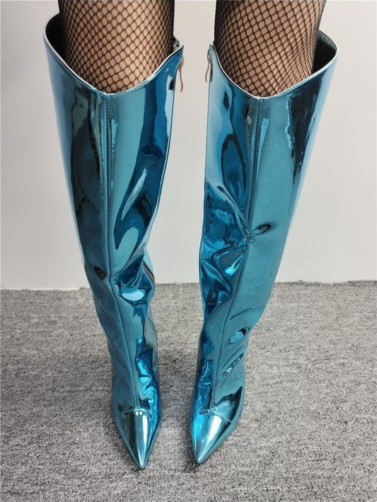 Shiny, Colorful Knee High Boots For the Win