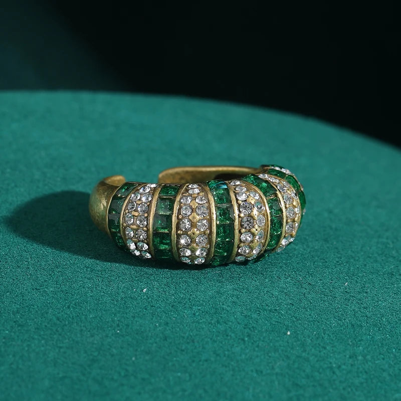 LUNA Rhinestone Horn Ring