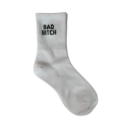 Bold Statement Ankle Socks – White