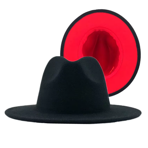 COLOR POP Short Brim Fedora Hat – Bold Two-Tone Statement Hat (Unisex, Adjustable Fit) (Copy)