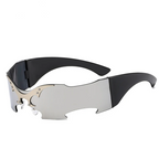 CHROMEWAVE One-Piece Shield – Sculpted Steampunk Shades