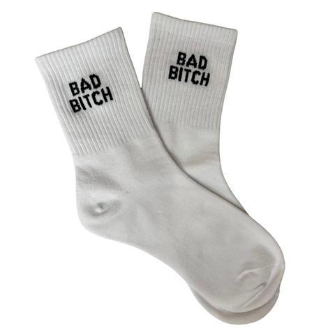 Bold Statement Ankle Socks – White
