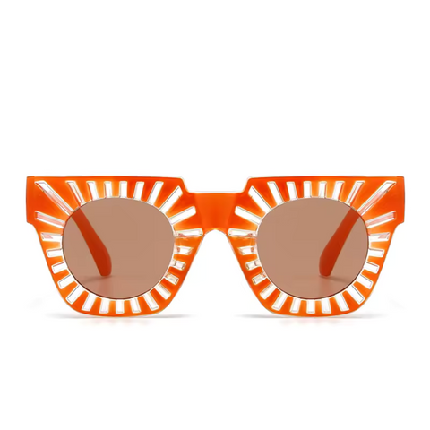 RETRO RADIANCE Square Sunglasses – Statement Sunburst Shades