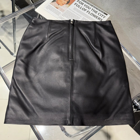 BAND BELT Lambskin Mini Skirt