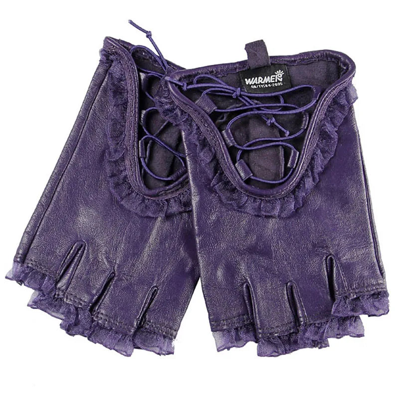 REGENCY Lace-Up Leather Driving Gloves