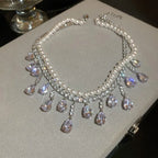 CASCADE Pearl Crystal Necklace