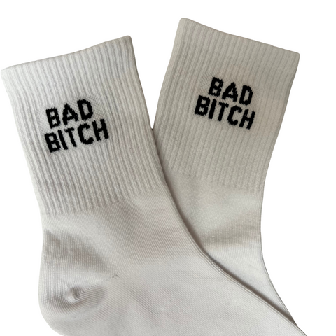 Bold Statement Ankle Socks – White