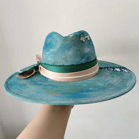 STUDIO SUEDE: Hand-Painted Fedora Hat