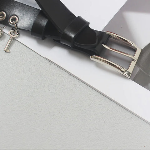 KEY CHARM Leather Belt