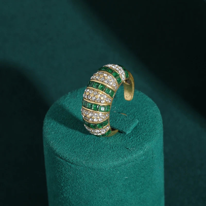 LUNA Rhinestone Horn Ring