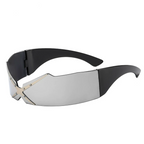 CHROMEWAVE One-Piece Shield – Sculpted Steampunk Shades