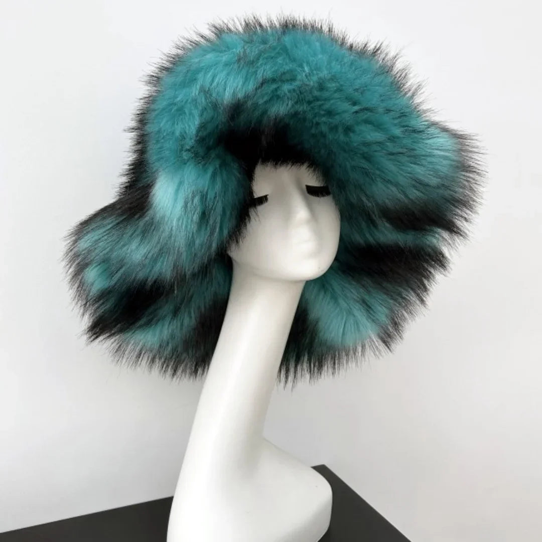 ALTA Faux Fur Bucket Hat-hat-SAINT CHIC-Aqua Blue-SAINT CHIC
