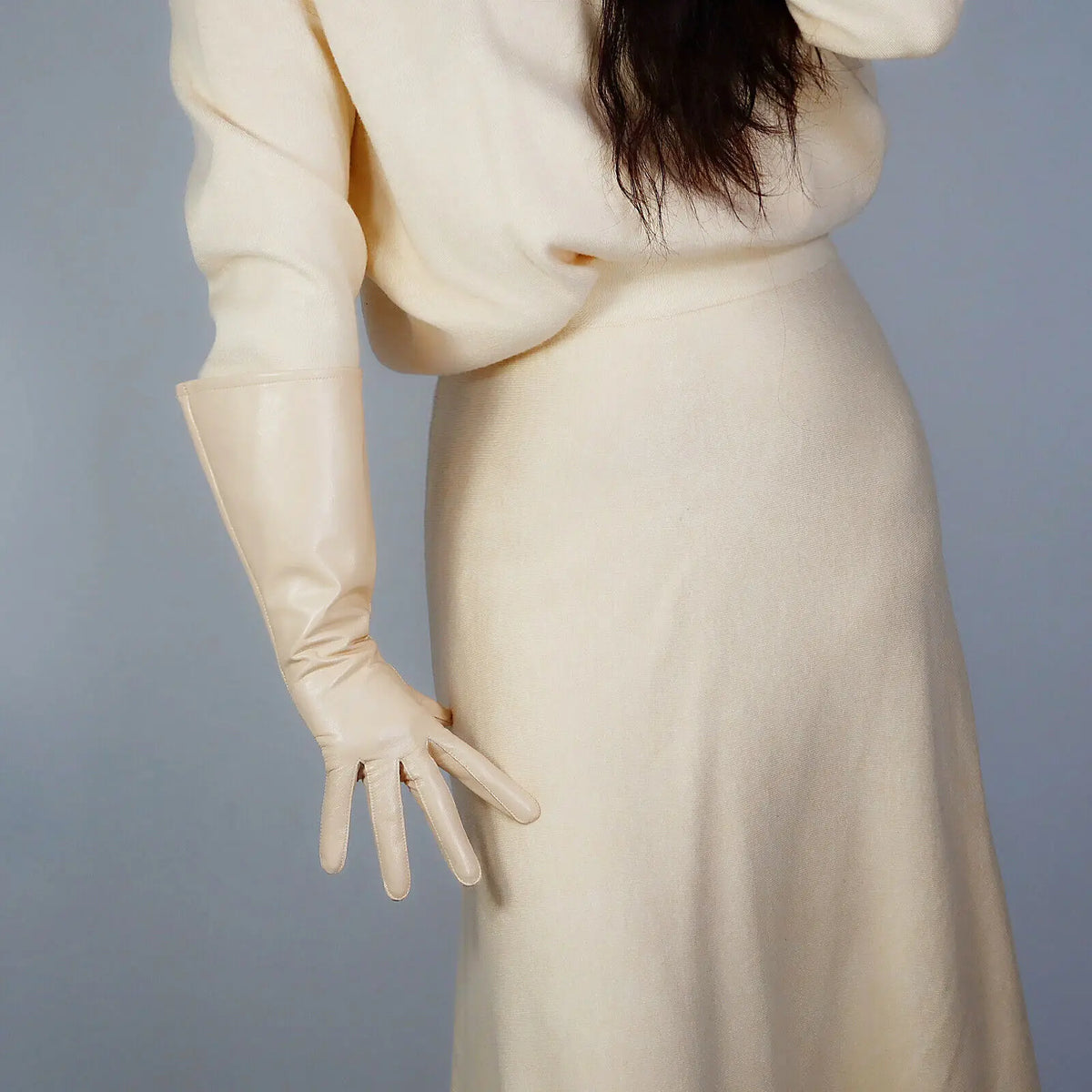 AVENUE Leather Glove-glove-SAINT CHIC-Beige-SAINT CHIC