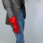 AVENUE Leather Glove-glove-SAINT CHIC-Red-SAINT CHIC