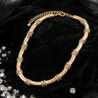 BAMBOO Crystal Link Choker-necklace-SAINT CHIC-Black-SAINT CHIC