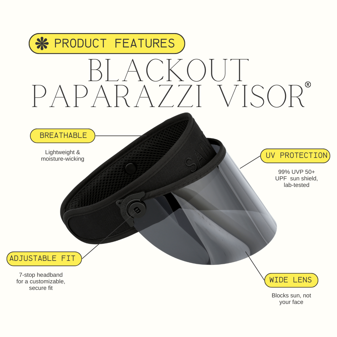 BLACKOUT Paparazzi Visor® 2.0 – All-Black Sun Shield-Hats-SAINT CHIC-SAINT CHIC