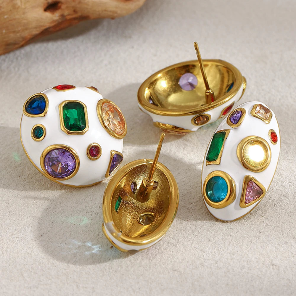 CONFETTI Stud Earrings-earring-SAINT CHIC-White Heart-SAINT CHIC