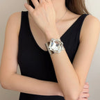 ÉCLAT Cuff Bracelet-bracelet-SAINT CHIC-Silver Three Stone-SAINT CHIC