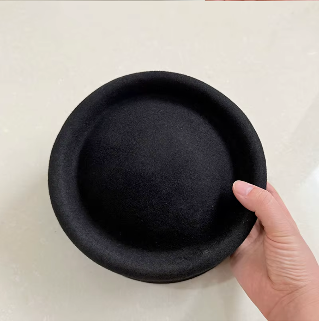 ÉDITH Pillbox Beret Hat-hat-SAINT CHIC-Black-S-SAINT CHIC