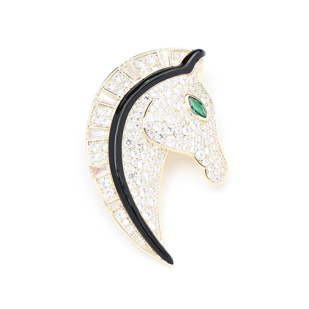 EQUUS Horse Head Brooch-Brooch-SAINT CHIC-Gold-SAINT CHIC
