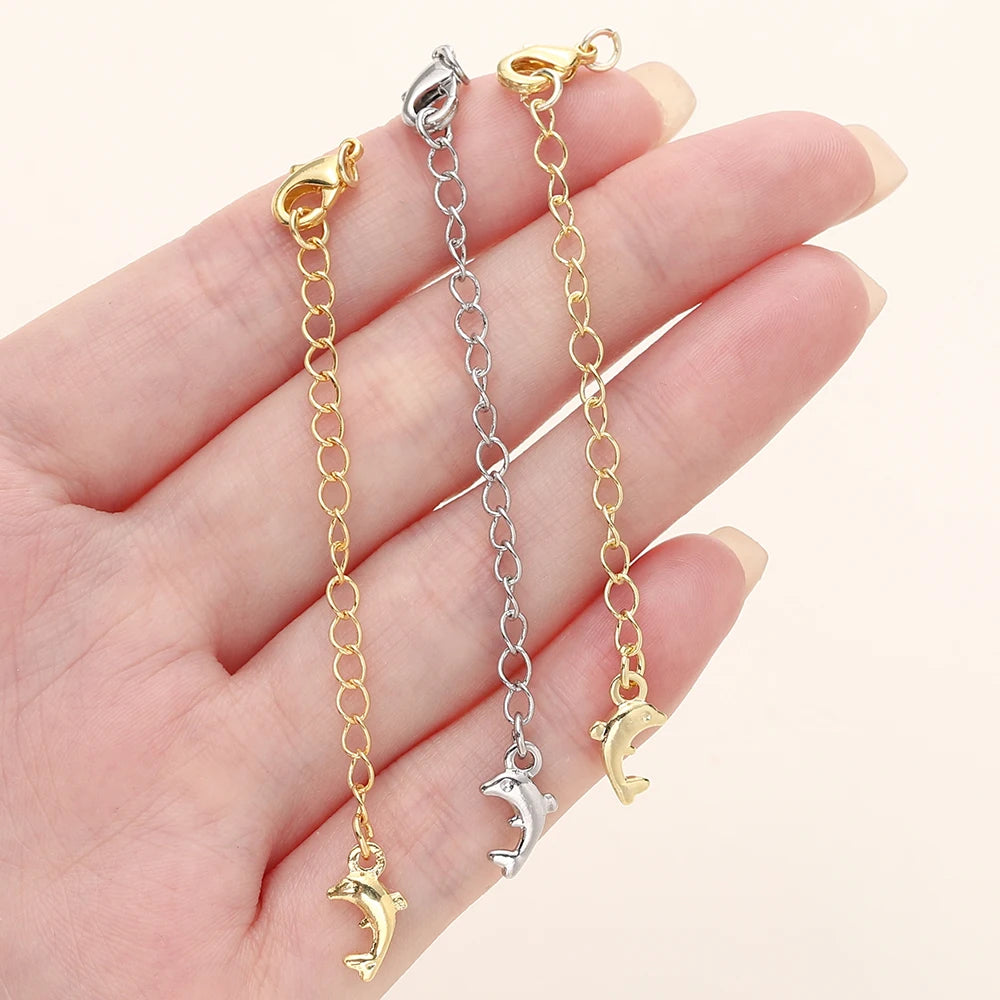 GOLD PLATED EXTENSION CHAINS – 5pc Charm Set with Lobster Clasps-Jewelry-SAINT CHIC-14k Gold-5 Chains-SAINT CHIC