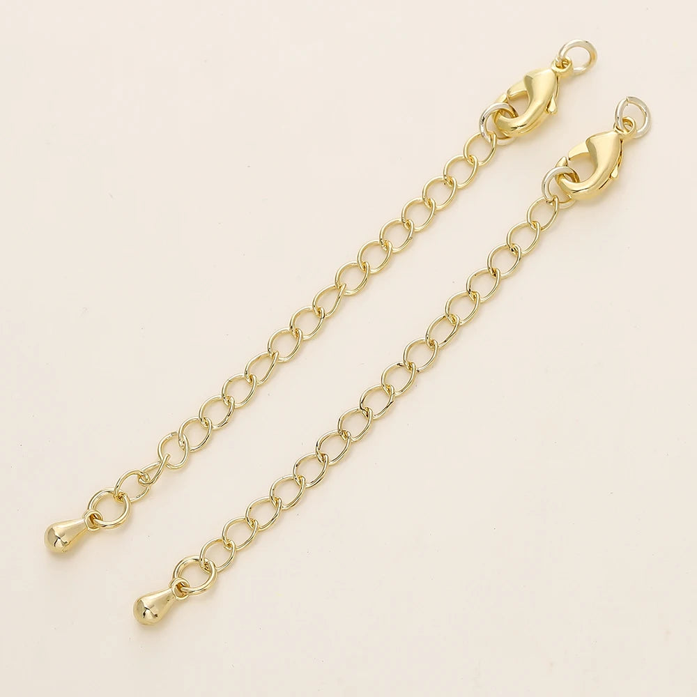 GOLD PLATED EXTENSION CHAINS – 5pc Charm Set with Lobster Clasps-Jewelry-SAINT CHIC-14k Gold-5 Chains-SAINT CHIC