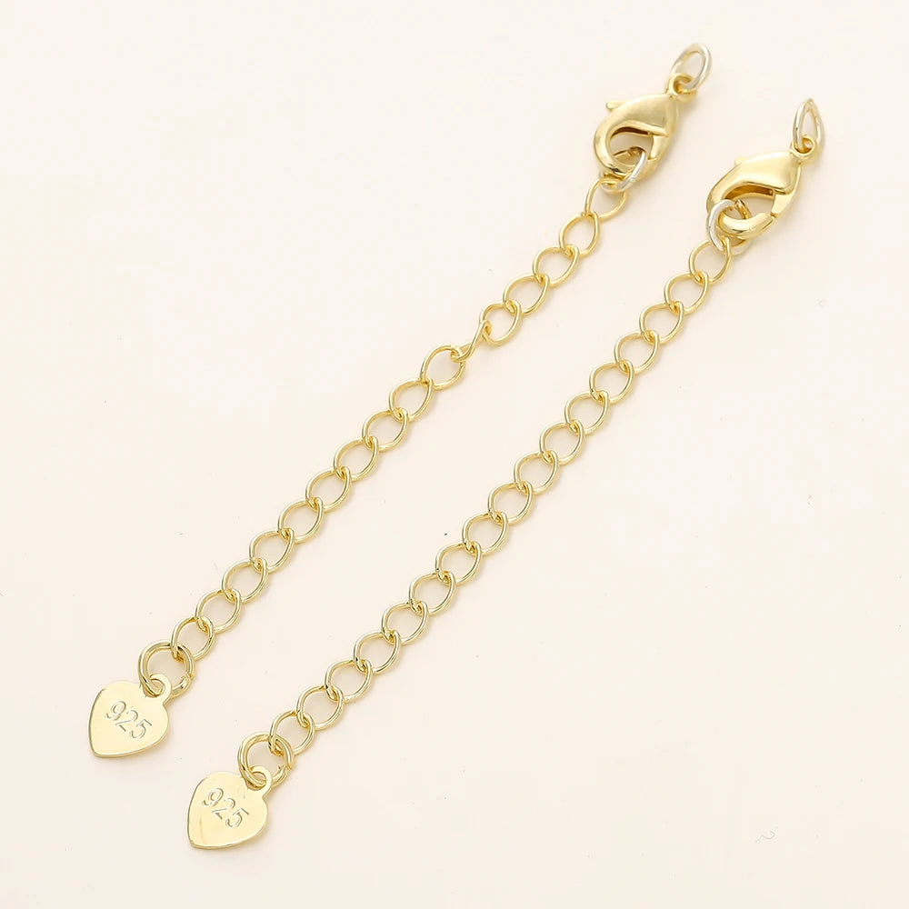 GOLD PLATED EXTENSION CHAINS – 5pc Charm Set with Lobster Clasps-Jewelry-SAINT CHIC-14k Gold 925-5 Chains-SAINT CHIC
