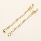 GOLD PLATED EXTENSION CHAINS – 5pc Charm Set with Lobster Clasps-Jewelry-SAINT CHIC-14k Gold Hearts-5 Chains-SAINT CHIC