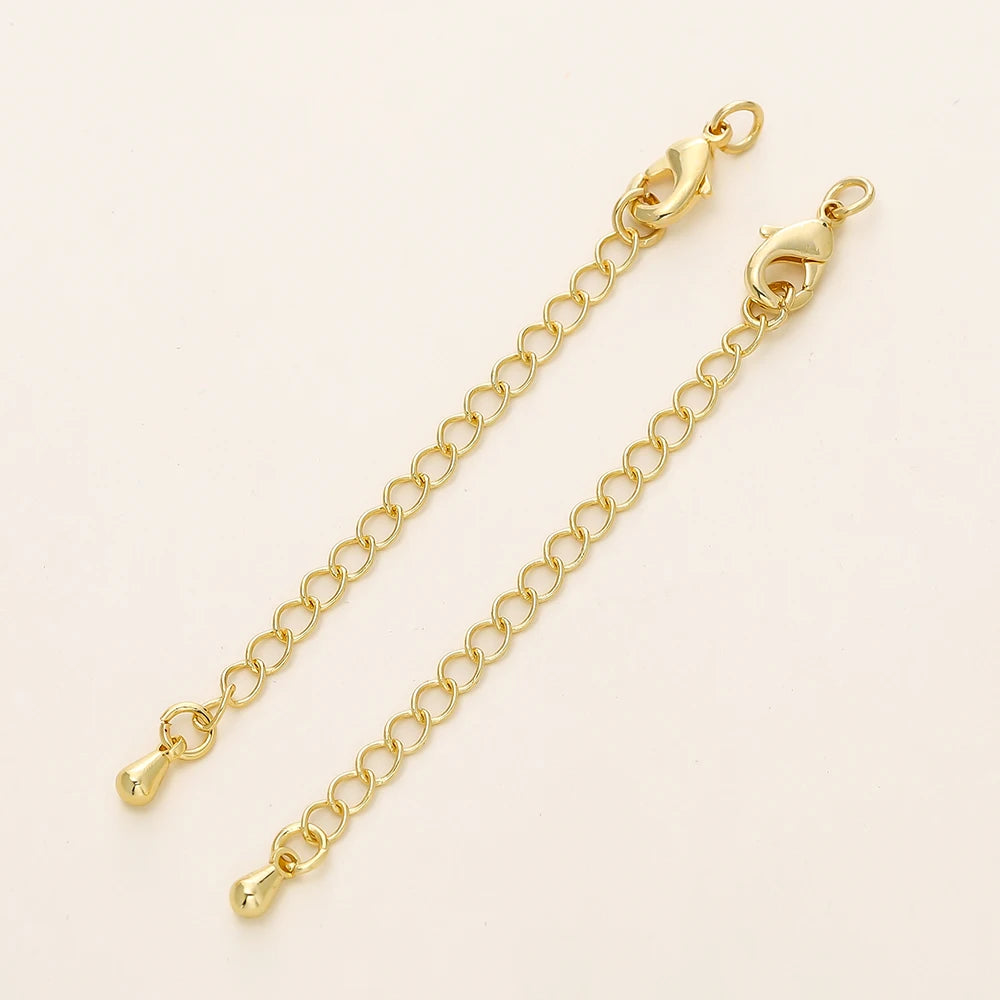 GOLD PLATED EXTENSION CHAINS – 5pc Charm Set with Lobster Clasps-Jewelry-SAINT CHIC-18k Gold-5 Chains-SAINT CHIC