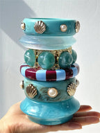 LAGUNA Resin Bangle-Bangle-SAINT CHIC-Shell Marble-SAINT CHIC