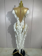 LUMIÈRE Pearl Mesh Gown-Gown-SAINT CHIC-S-SAINT CHIC