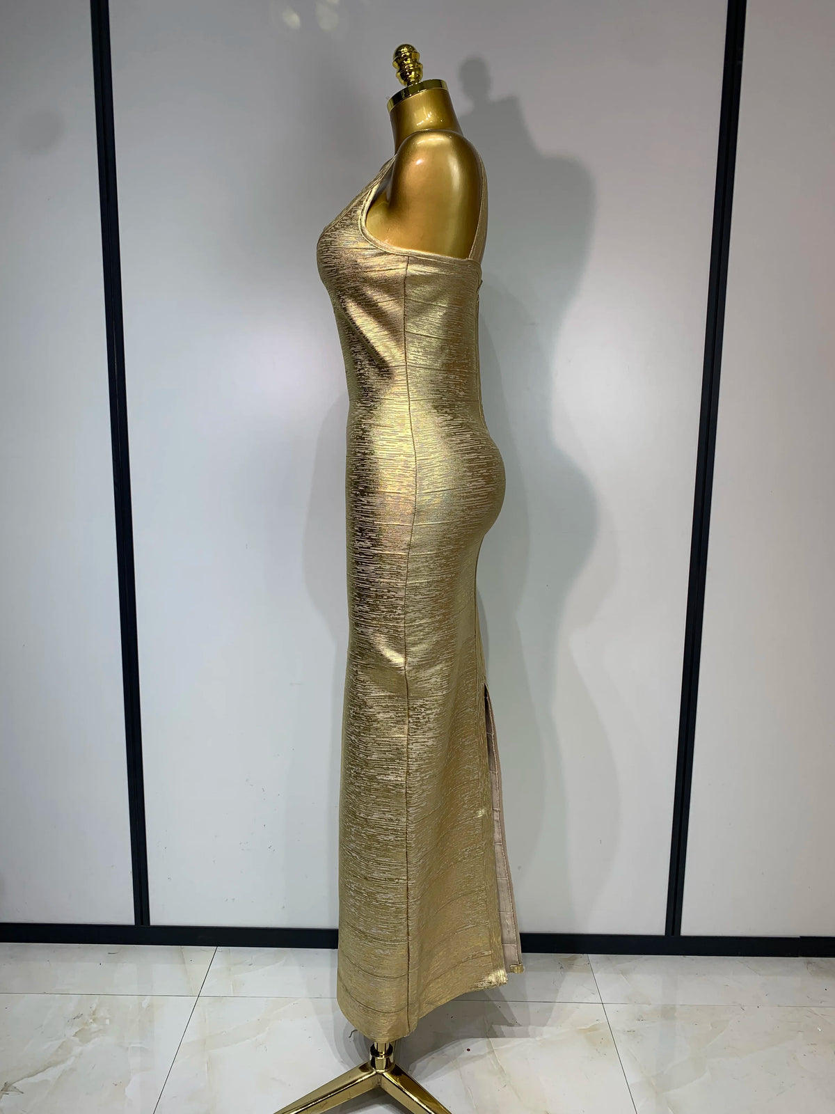 LUXE Bandage Evening Dress-Dress-SAINT CHIC-Gold-XS-SAINT CHIC