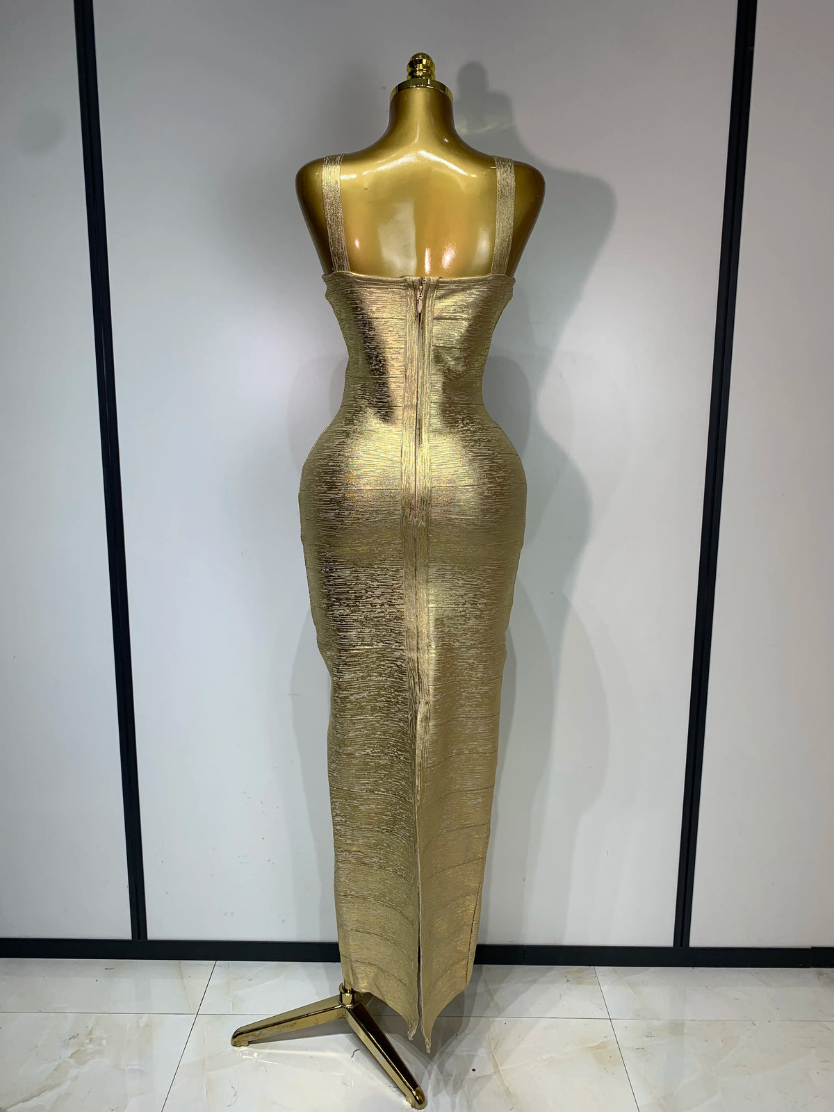 LUXE Bandage Evening Dress-Dress-SAINT CHIC-Gold-XS-SAINT CHIC