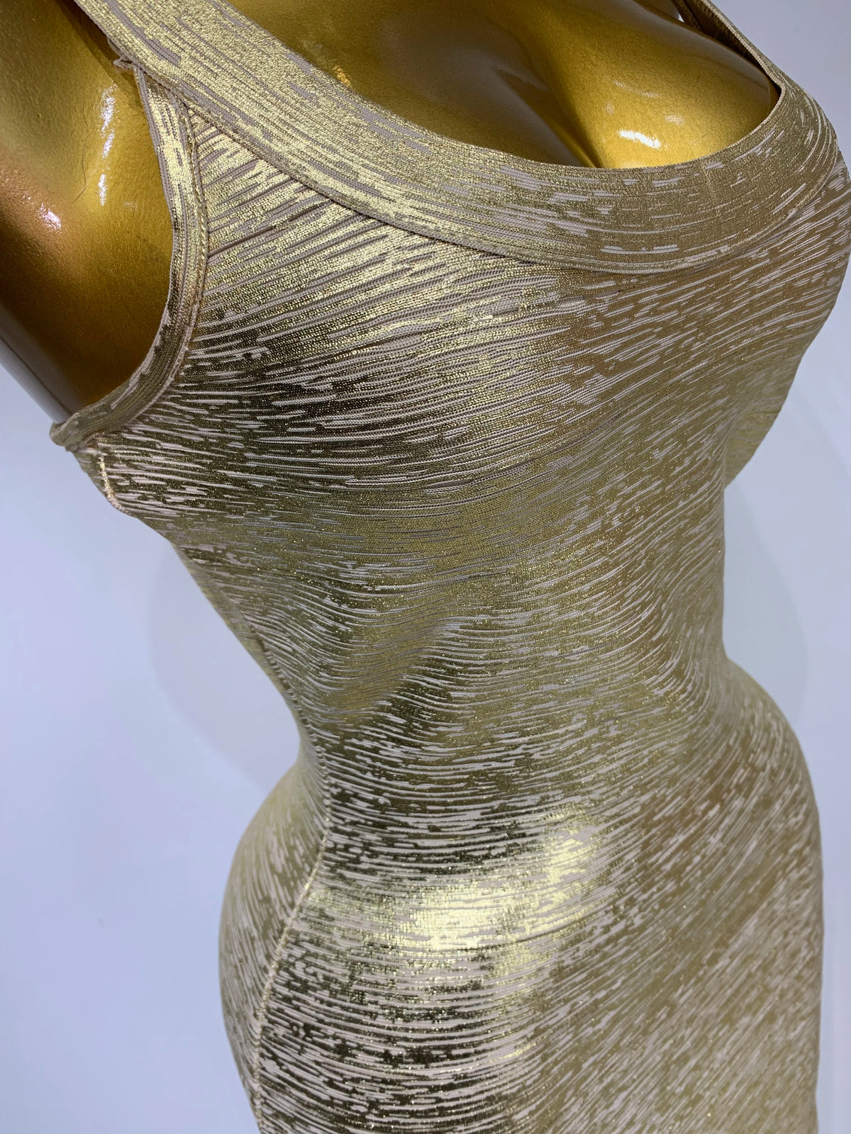 LUXE Bandage Evening Dress-Dress-SAINT CHIC-Gold-XS-SAINT CHIC