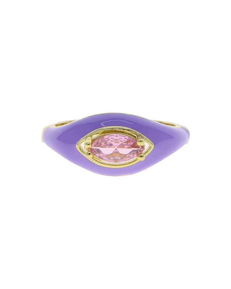 MARQUISE Enamel CZ Ring-Ring-SAINT CHIC-Pink Enamel-SAINT CHIC