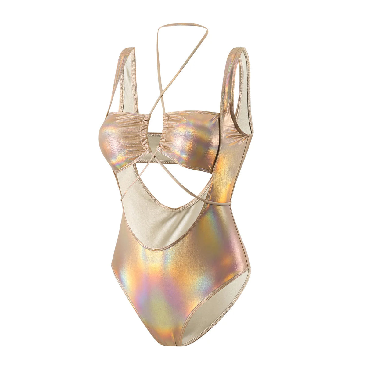 MIRAGE One-Piece Swimsuit-swimsuit-SAINT CHIC-Gold-M-SAINT CHIC