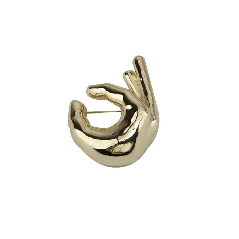 OK PINCH Brooch-brooch-SAINT CHIC-Silver Pinch Fingers-SAINT CHIC