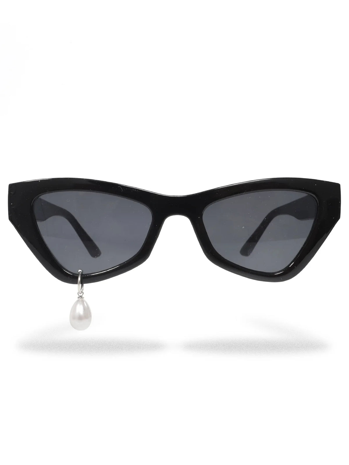 PEARL DROP Shades-sunglasses-SAINT CHIC-Black Cat Eye One Pearl-SAINT CHIC