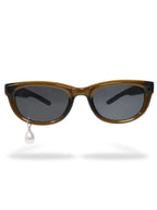 PEARL DROP Shades-sunglasses-SAINT CHIC-Brown Round One Pearl-SAINT CHIC