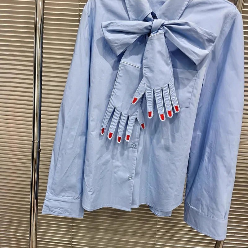 POÈME Tie-Neck Shirt-Shirt-SAINT CHIC-S-SAINT CHIC