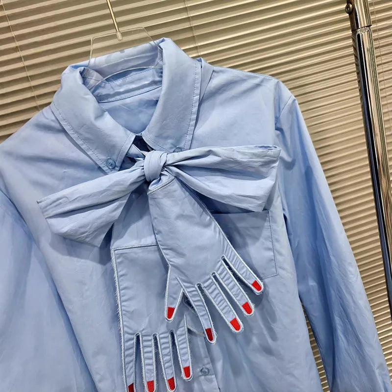 POÈME Tie-Neck Shirt-Shirt-SAINT CHIC-S-SAINT CHIC