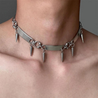 RIVETED Steel Spike Choker Necklace-SAINT CHIC-SAINT CHIC