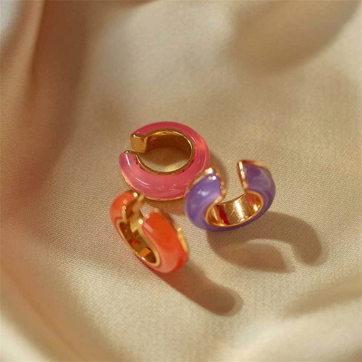 ROUGE Enamel Hoop Clips-Hoop-SAINT CHIC-Purple-SAINT CHIC