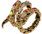 SERPENT Coil Crystal Arm Cuff-Bracelet-SAINT CHIC-Gold Multi-SAINT CHIC
