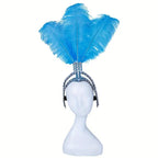 SHOWGIRL Ostrich Feather Headdress-Hair Accessory-SAINT CHIC-Blue-SAINT CHIC