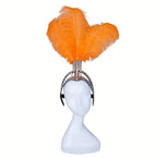 SHOWGIRL Ostrich Feather Headdress-Hair Accessory-SAINT CHIC-Orange-SAINT CHIC