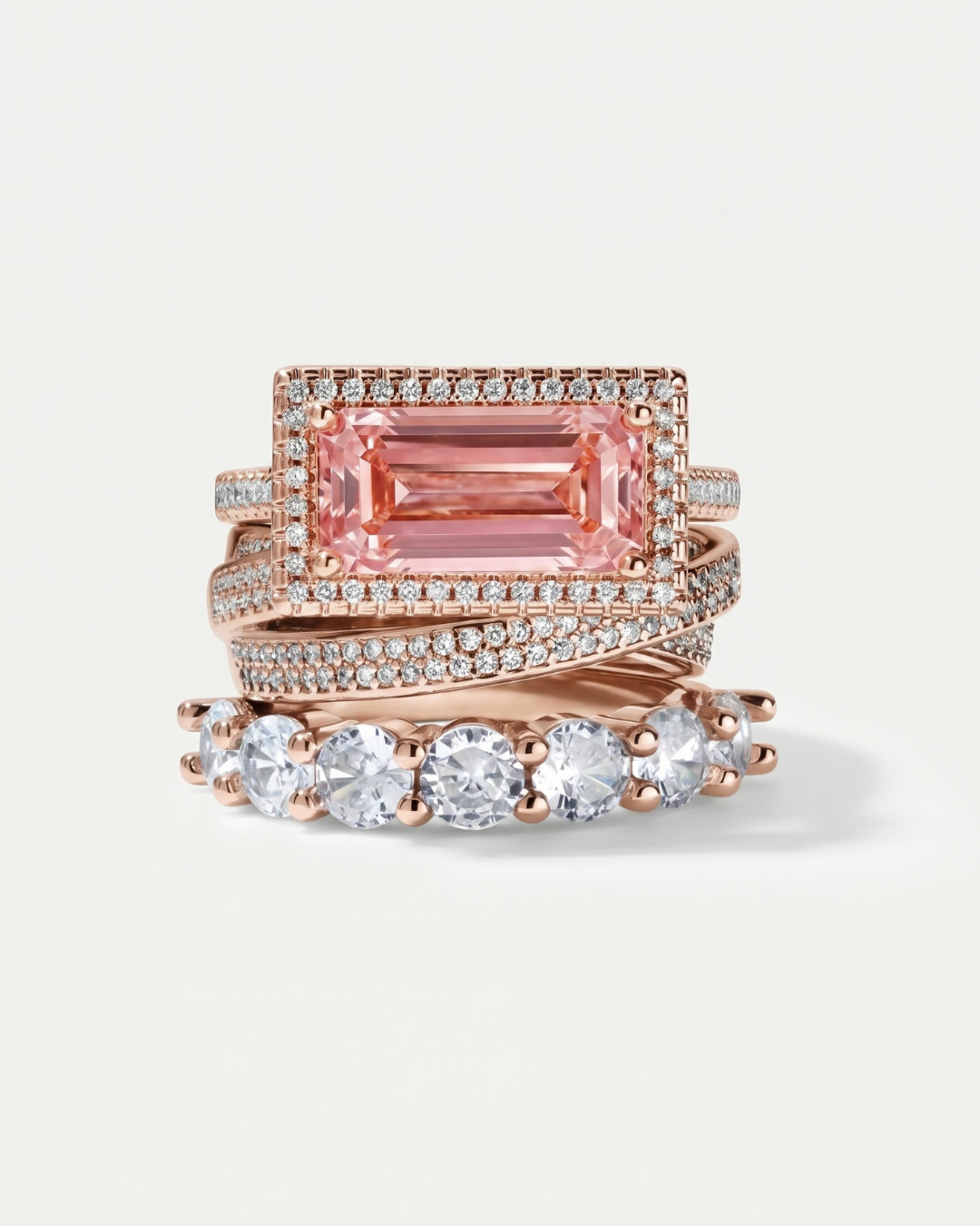 SOCIALITE STACK™ Cocktail Ring Set-ring-SAINT CHIC-Rose-6-SAINT CHIC