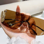 SOLEIL Rimless Y2K Sunglasses-Sunglasses-SAINT CHIC-Black-SAINT CHIC